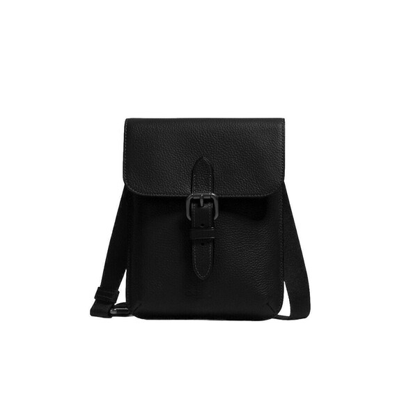 Coach 1309 Small Hudson Crossbody Bag Men Black Leather W15 - Picture 1 of 4